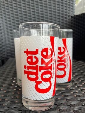 Set of four Vintage Diet Coke glasses